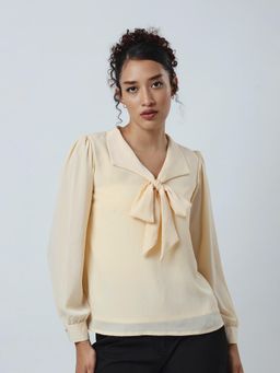 Jaey - Women Yellow Serenity Bow Top