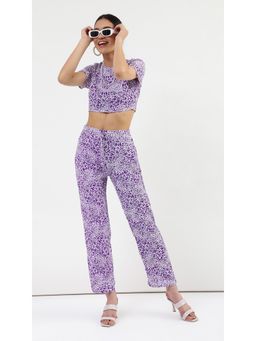 Virgio - White Abstract Trouser Co Ord (Set of 2)
