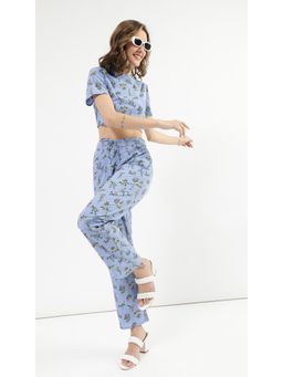 Virgio - Blue Floral Trouser Co Ord (Set of 2)