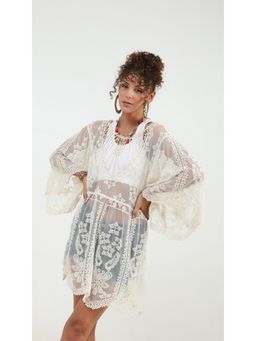 Virgio - Beige Lace Mini Dress (M)