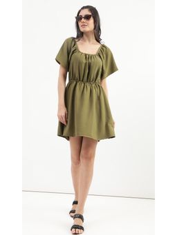 Virgio - Olive Styled Back Bustier Mini Dress