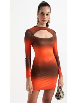 Virgio - Orange Gradient Bodycon Mini Dress