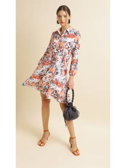 Virgio - White Collared A Line Mini Dress