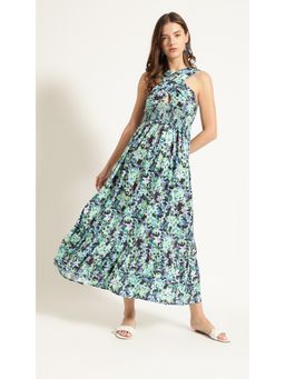 Virgio - Black Floral Tiered Maxi Dress
