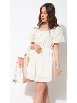 Virgio - White Back Baby Doll Mini Dress