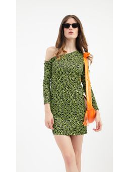 Virgio - Black One Shoulder Bodycon Mini Dress