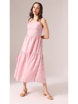 Virgio - Pink Tie Back Tiered Sundress (M)