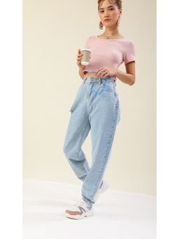 Virgio - Ripped Light Blue Mom Jeans