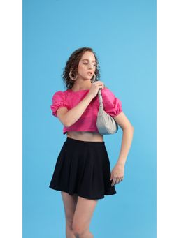 Virgio - Black Pleated Mini Skirt