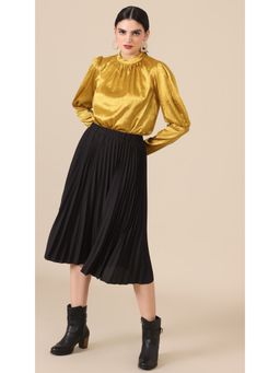 Virgio - Gold Bodysuit with Leg of Mutton Sleeve