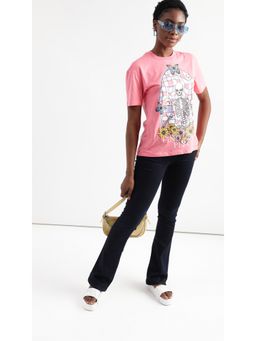 Virgio - Pink Graphic Boxy T Shirt