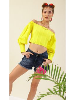 Virgio - Yellow Off Crop Top