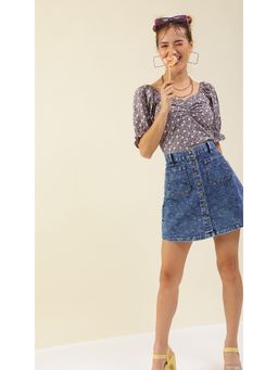 Virgio - Grey Statement Straps Bustier Top