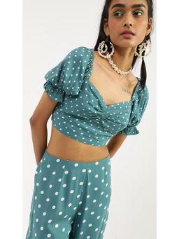 Virgio - Green Polka Dot Crop Top