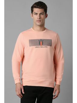 Louis Philippe - Men Casual Peach Print Sweatshirt