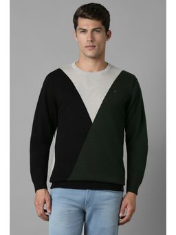Louis Philippe - Men Multi Print Crew Neck Full Sleeves Sweater