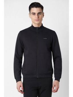 Van Heusen - Men Black Solid Casual Jacket