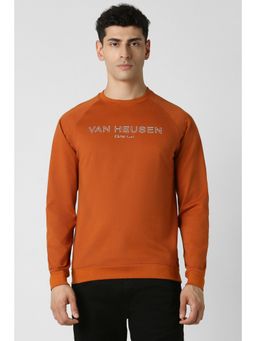 Van Heusen - Men Orange Print Crew Neck Sweatshirt