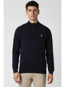 Van Heusen - Men Navy Blue Round Neck Sweater