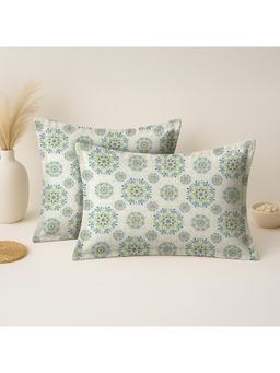 Mayfair Homes London - 100% Cotton 2 Pillow covers Floral Green