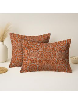 Mayfair Homes London - 100% Cotton 2 Pillow covers Ethin Rust Orange