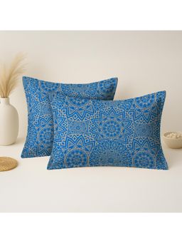 Mayfair Homes London - 100% Cotton 2 Pillow covers Ethin Blue