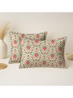 Mayfair Homes London - 100% Cotton 2 Pillow covers Ethnic Orange
