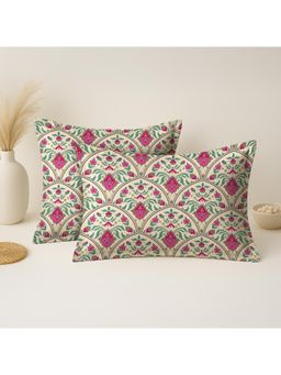 Mayfair Homes London - 100% Cotton 2 Pillow covers Ethnic Pink