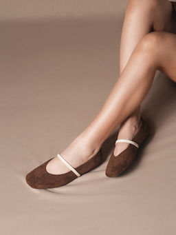 Theater - Women Brown Comfortable Mary Jane Ballerina