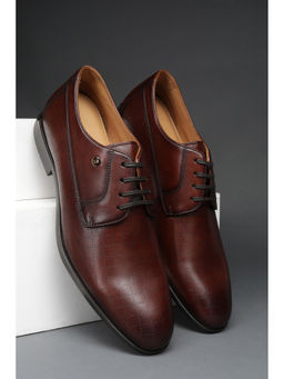 Louis Philippe - Men Brown Leather Lace Up Derbies