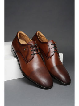 Louis Philippe - Men Brown Leather Lace Up Derbies