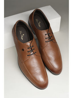 Louis Philippe - Men Brown Leather Lace Up Derbies