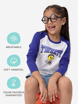 The Souled Store - Official Looney Tunes Tweety Girls Cotton Full Sleeve T-Shirt