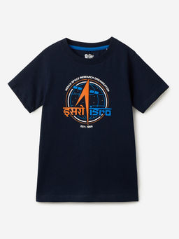 The Souled Store - Official ISRO Official Logo Young Boys Cotton T-Shirt