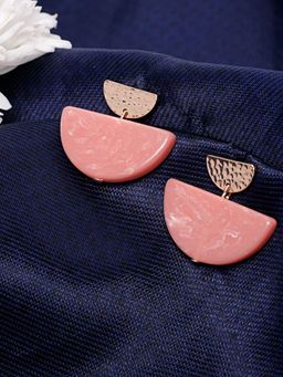 Lilly & Sparkle - Peach-Coloured Contemporary Drop Earrings