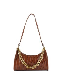 London Rag - Tan Croc Patten Baguette Bag