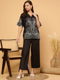 Uptownie - Linen Front Slit Detailed Co-Ord (Set of 2)