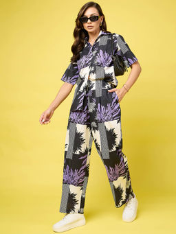 Uptownie - Printed Multi Colored Cotton Co-Ord (Set of 2)