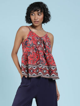 Label Ritu Kumar - Strappy Printed Short Top