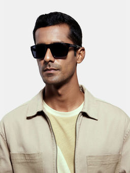 Opium Eyewear - Men Blue Frame Aviator Shiny Sunglasses (57)