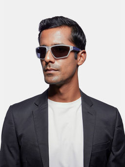 Opium Eyewear - Men White Frame Aviator Matt Sunglasses (67)