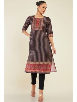 Soch - Womens Black Polyester Printed Kurta