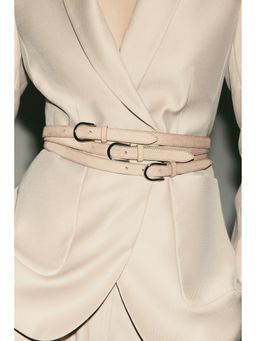 H&M - Women Beige Three-Strap Waist Belt