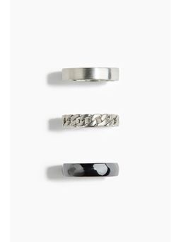 H&M - Men Silver 3-Pack Rings