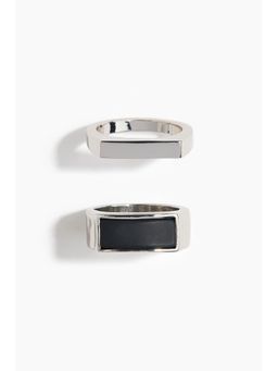 H&M - Men Silver 2-Pack Rings