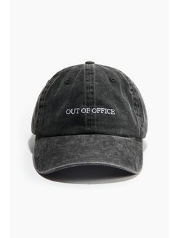 H&M - Men Black Cotton Twill Cap