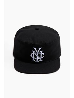 H&M - Men Black Embroidery-Motif Cotton Cap