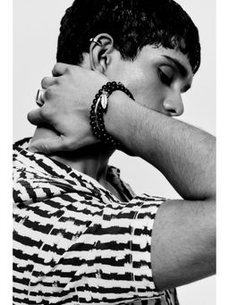 H&M - Men Black Beaded Bracelet