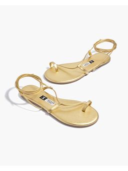 IRUSSH - Memory Foam Joohee Gold Flat Sandals