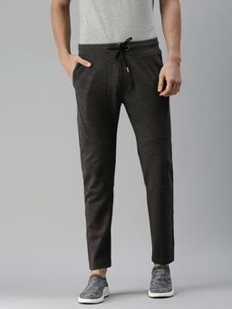 SHOWOFF - Men Solid Cotton Grey Straight Fit Track Pants